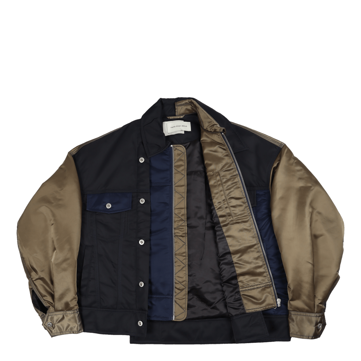 Deconstructed Nylon Panelled J Kahki/black/navy