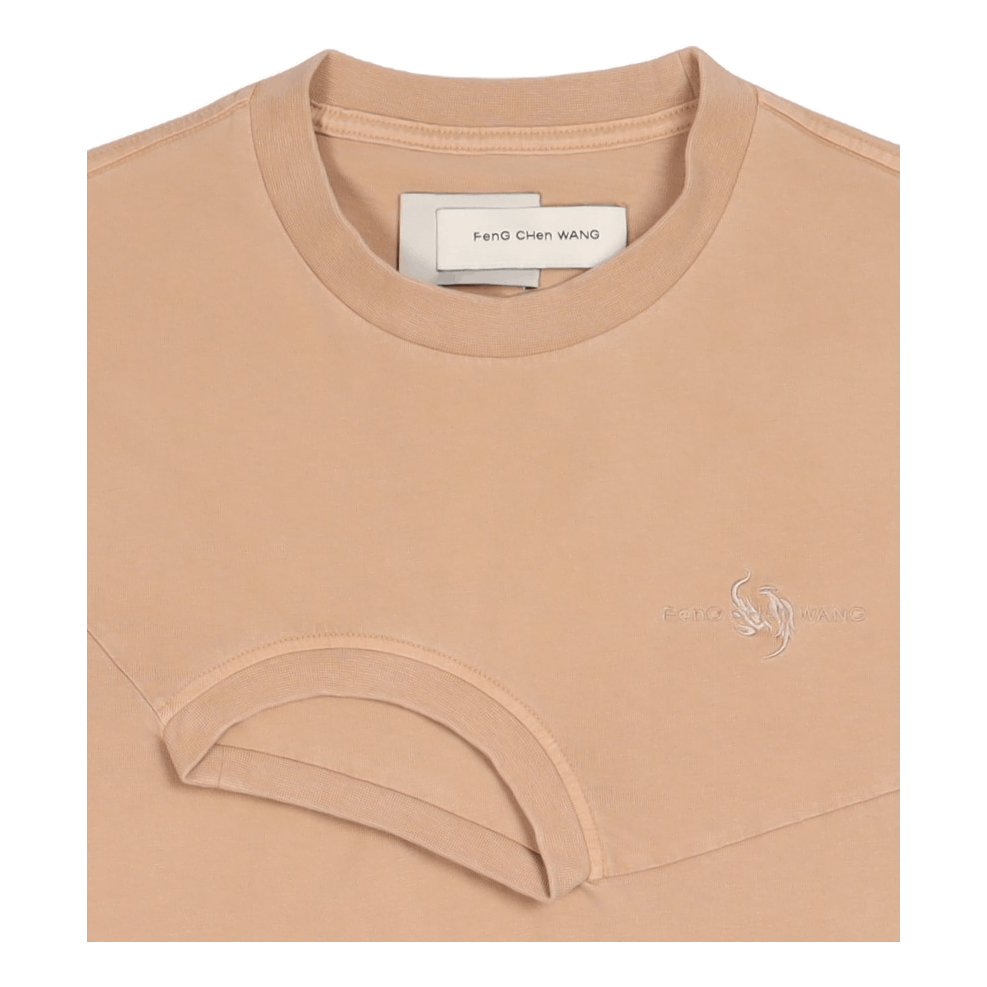 Plant Dye Double Collar T-shir Kahki