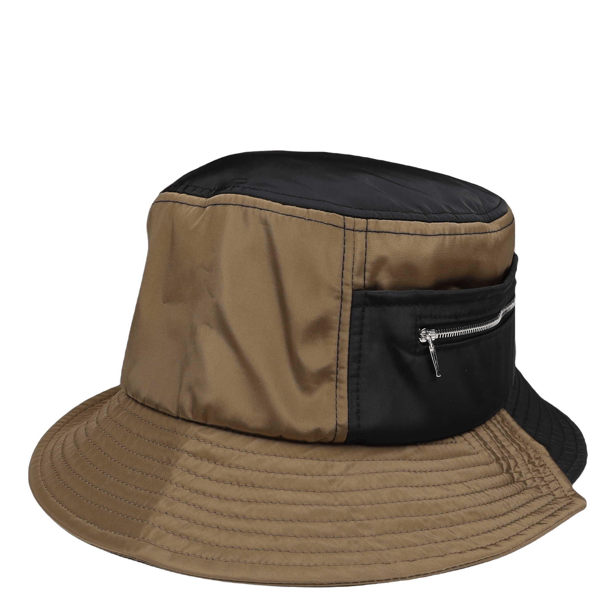 Panelled Bucket Hat Kahki/black/navy