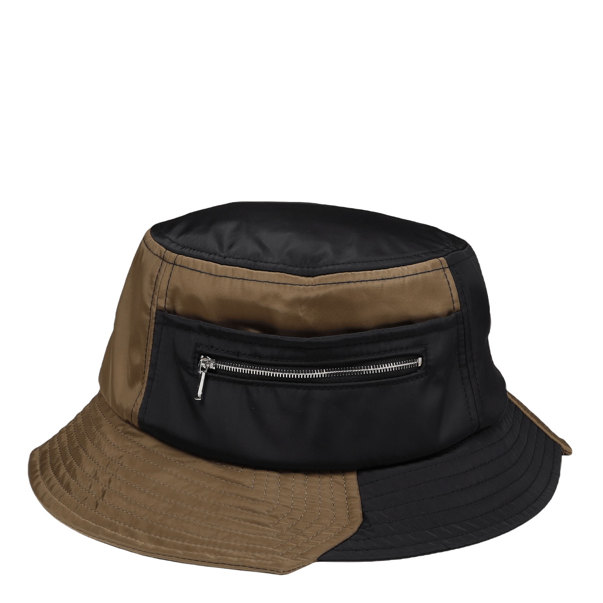 Panelled Bucket Hat Kahki/black/navy