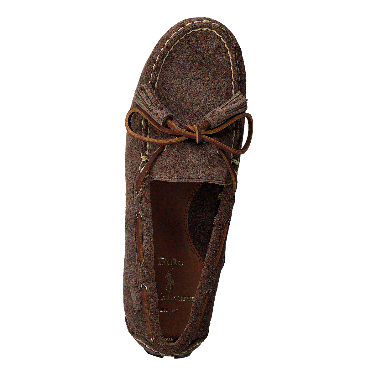 Anders Tasseled Suede Driver Chocolate Brown