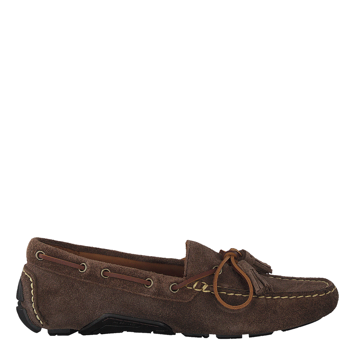 Anders Tasseled Suede Driver Chocolate Brown