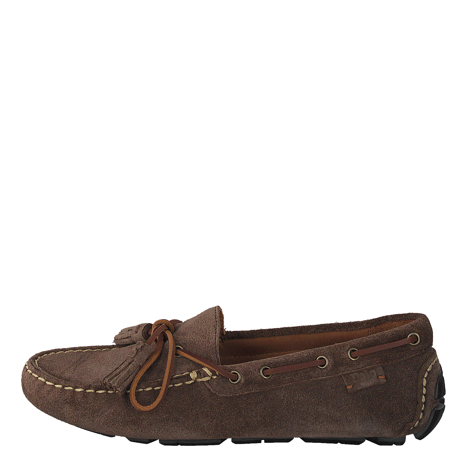 Anders Tasseled Suede Driver Chocolate Brown