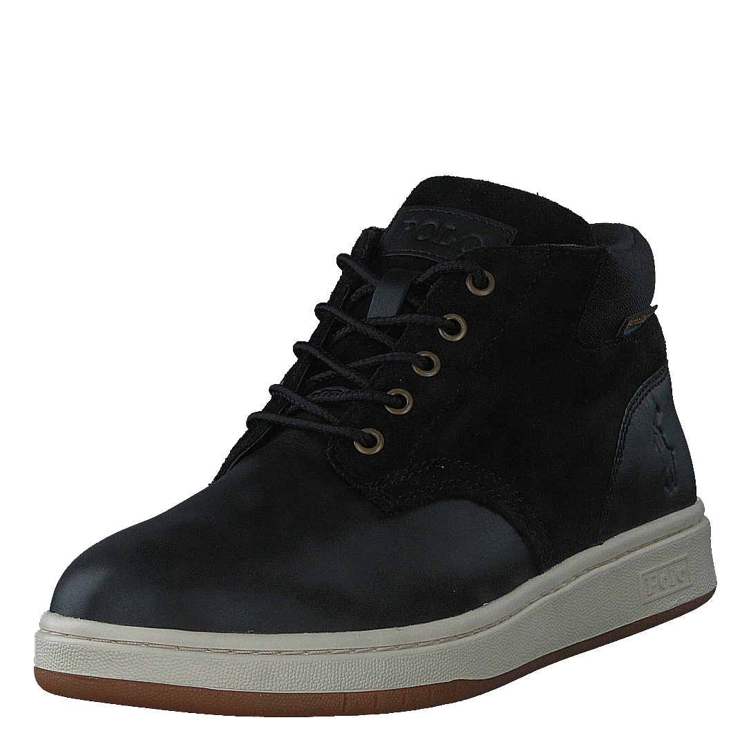 Waterproof Leather-Suede Sneaker Boot Black