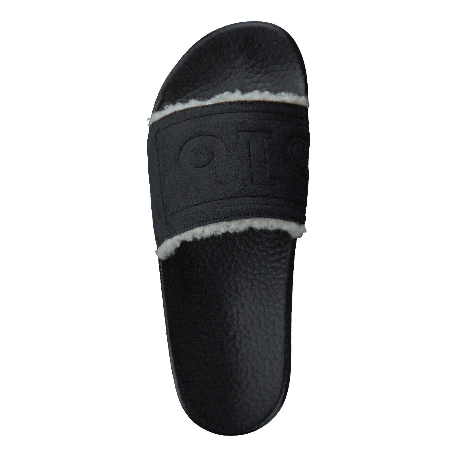 Faux-Shearling–Lined Suede Slide Black