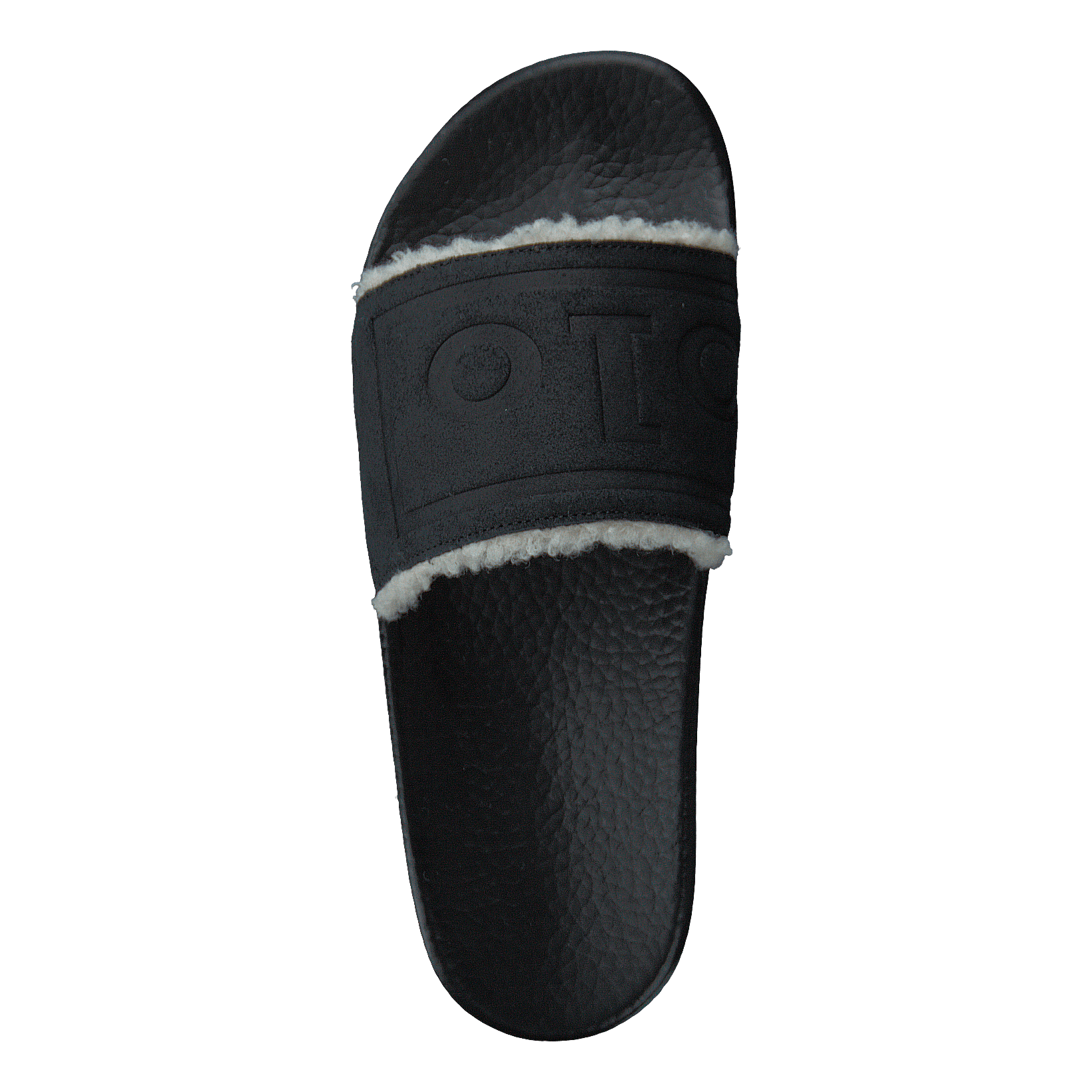 Faux-Shearling–Lined Suede Slide Black
