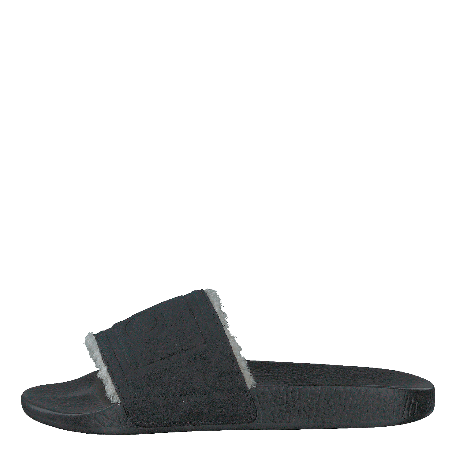 Faux-Shearling–Lined Suede Slide Black