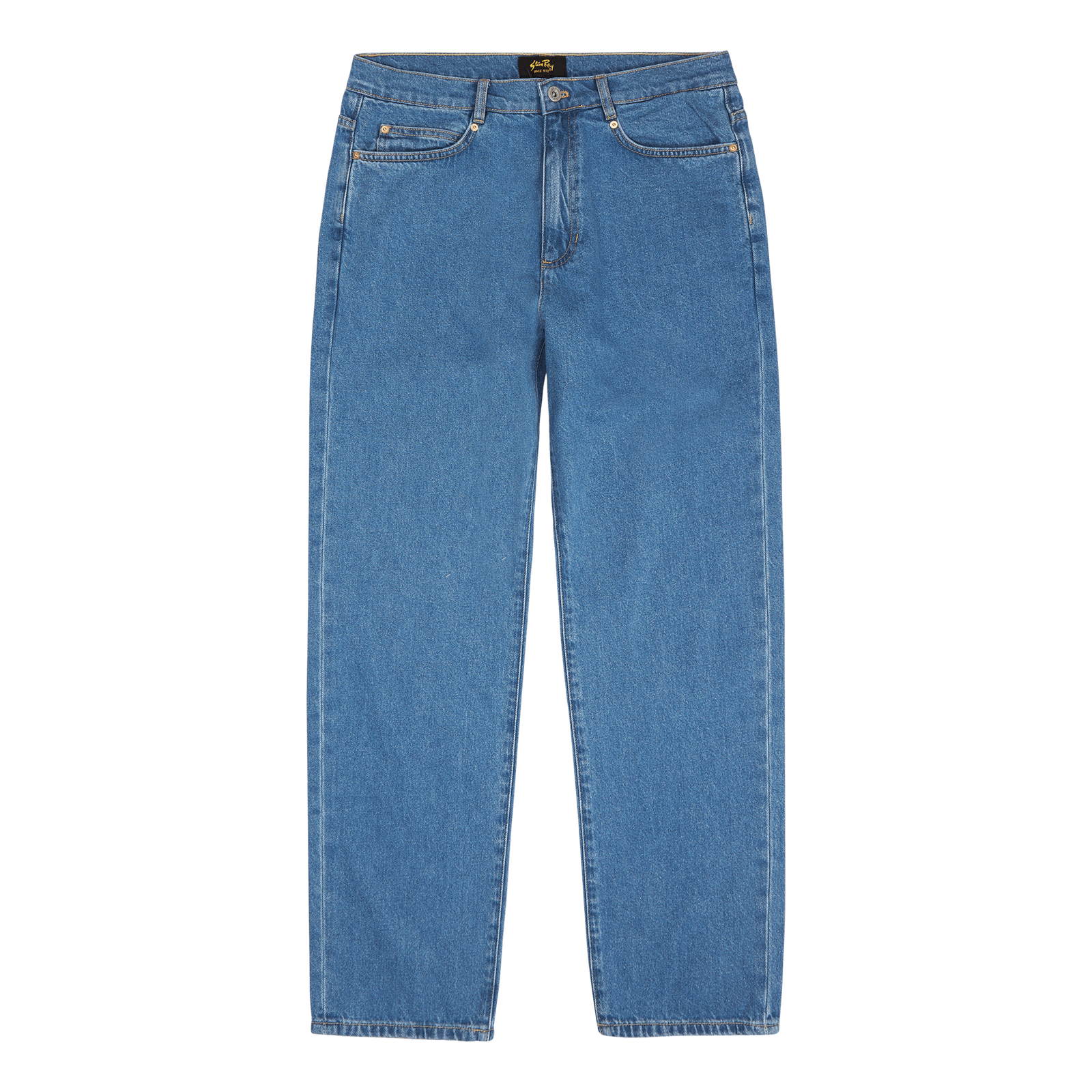 5 Pocket Straight Mid Stonewash Denim