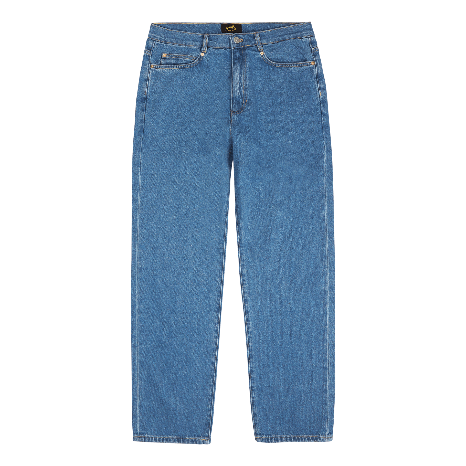 5 Pocket Straight Mid Stonewash Denim