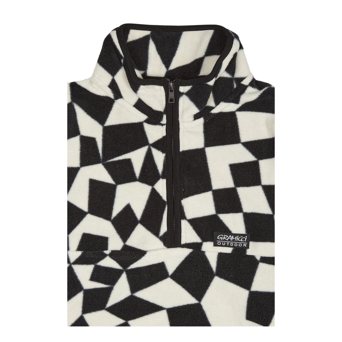 Mock Neck Fleece Black Check