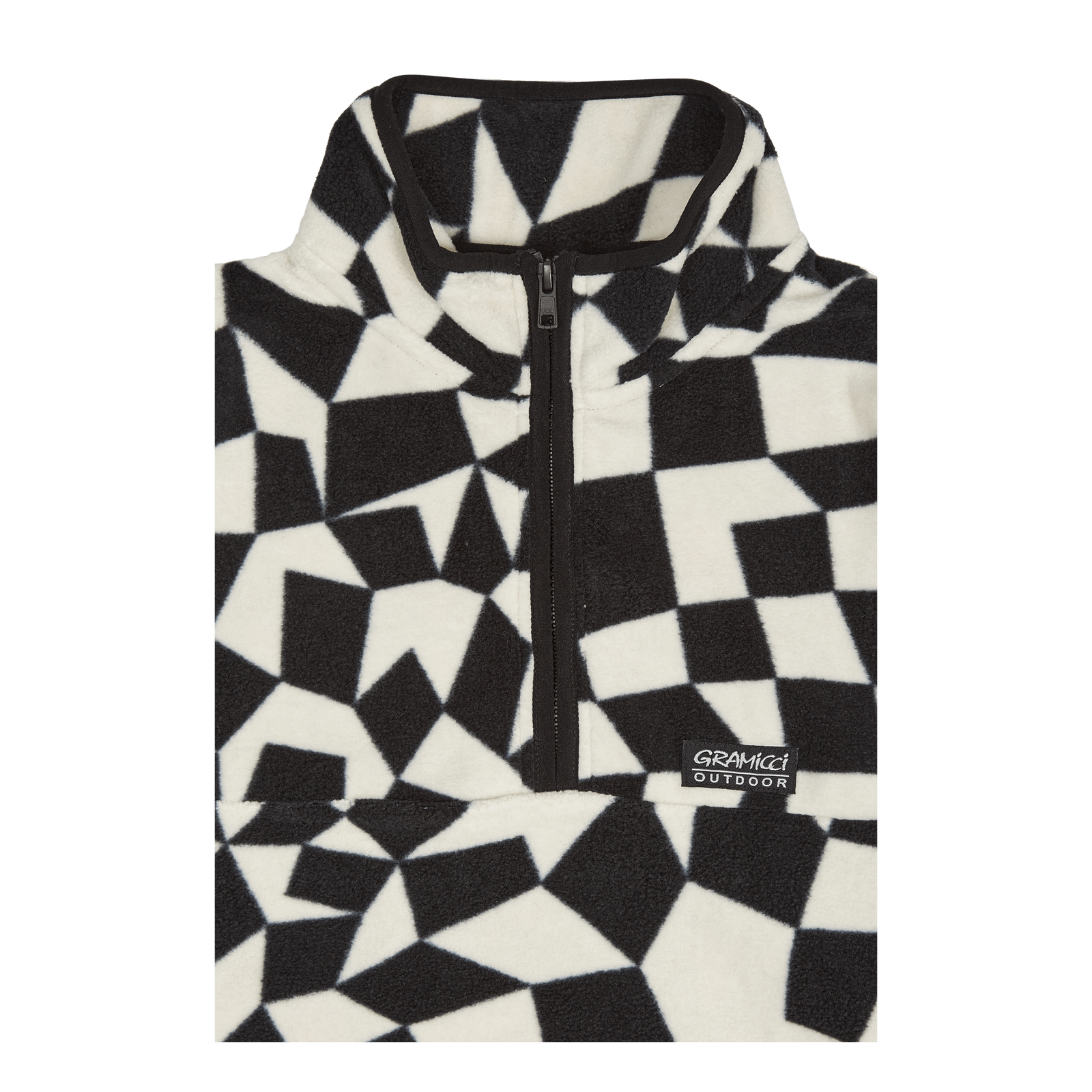 Mock Neck Fleece Black Check