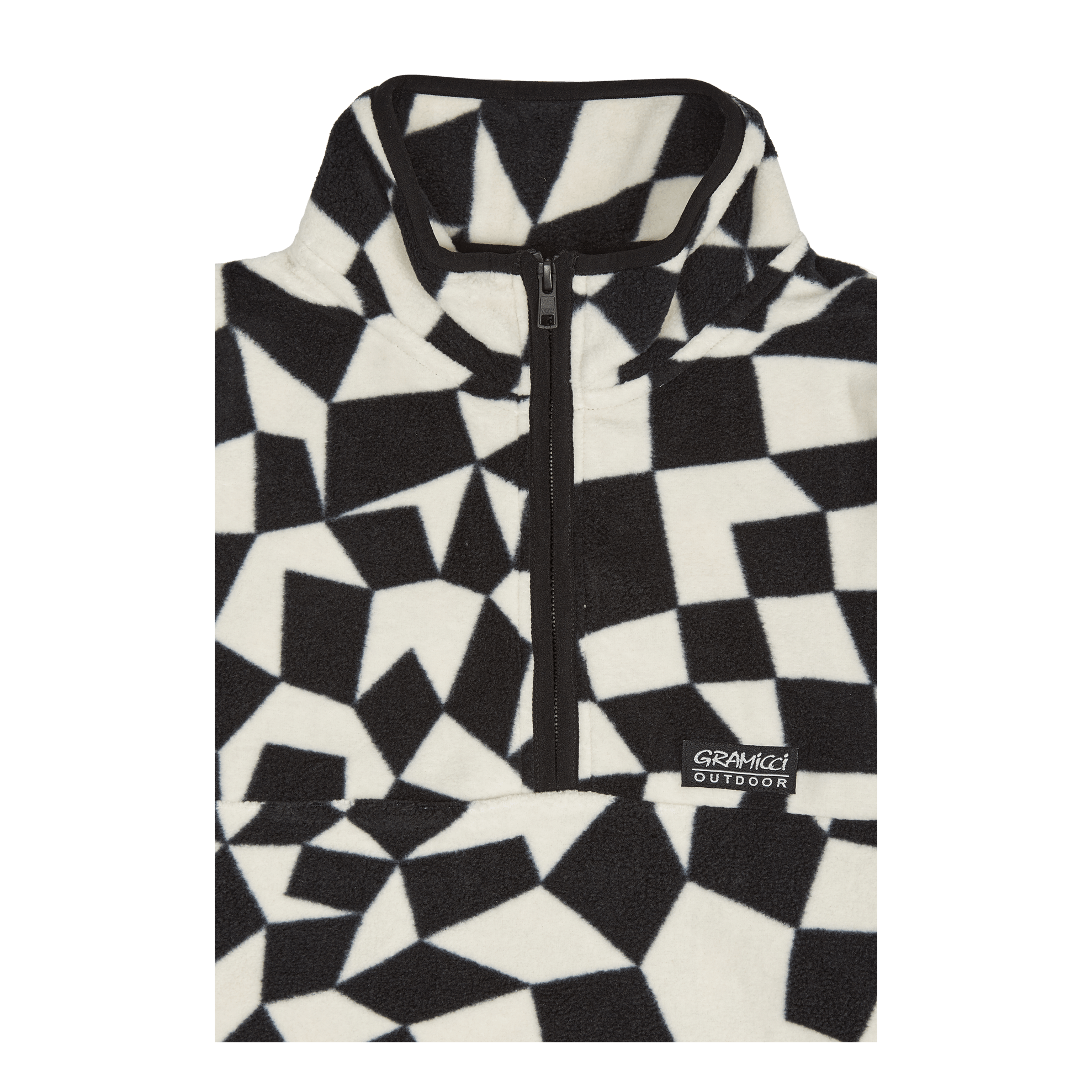 Mock Neck Fleece Black Check