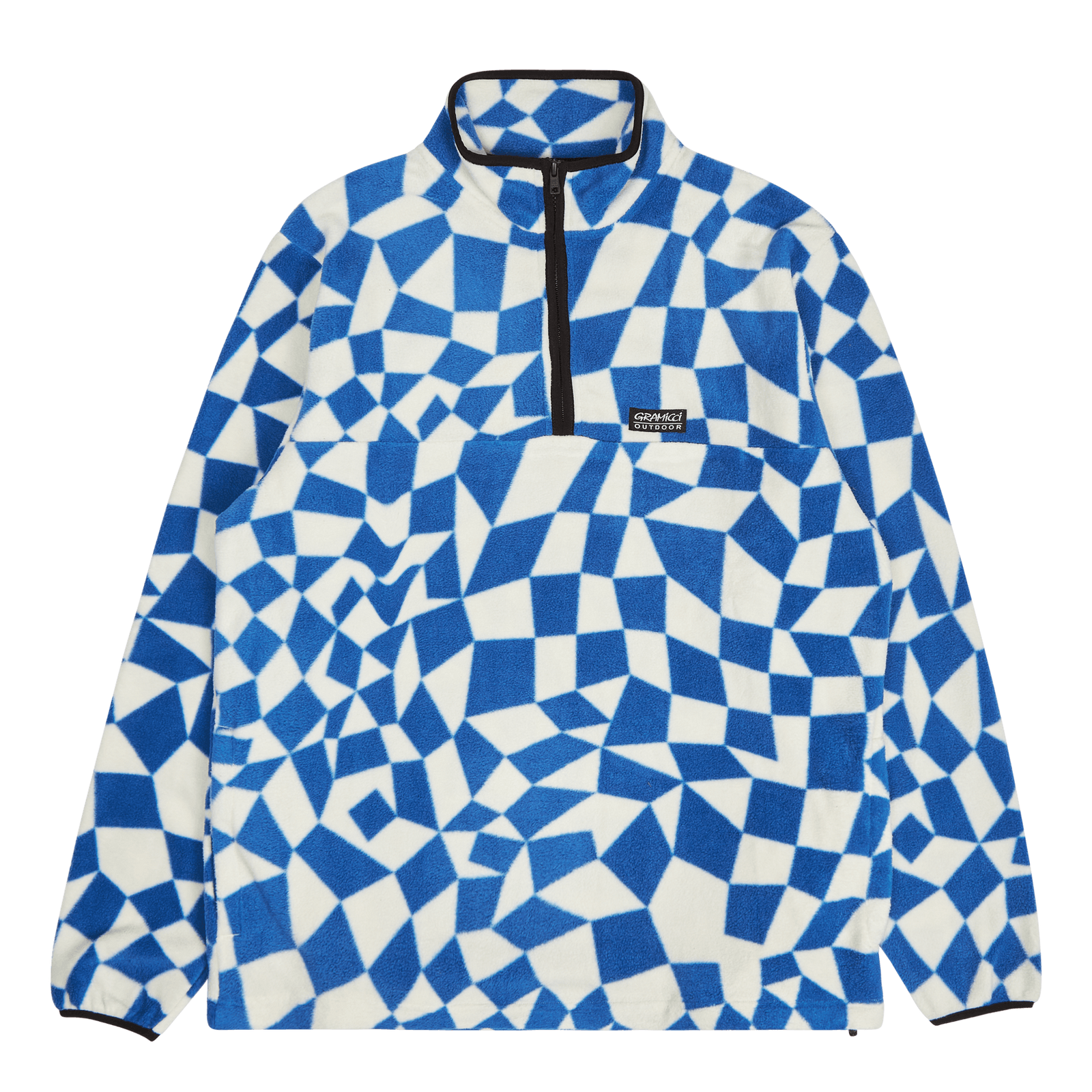 Mock Neck Fleece Blue Check