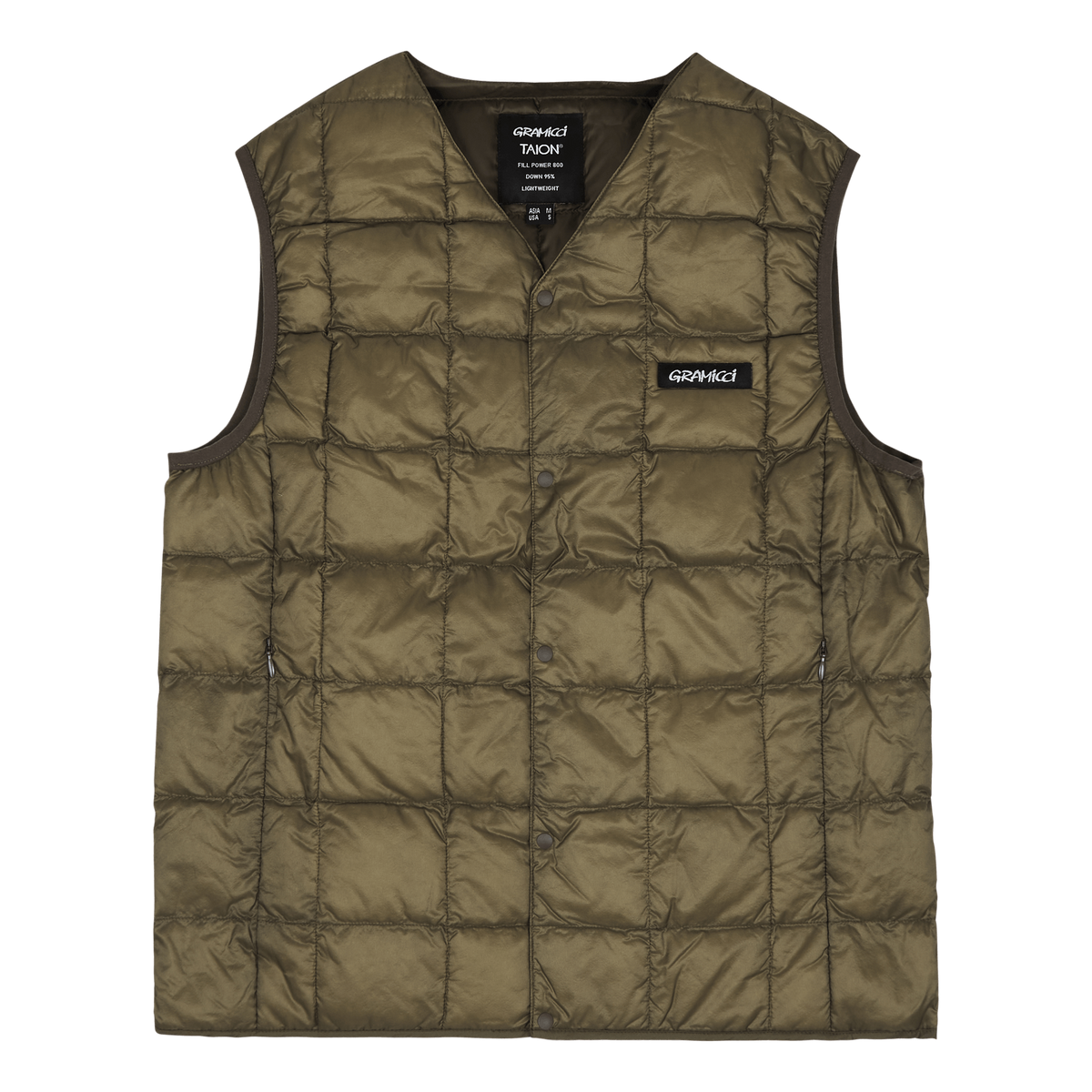 Taion/gramicci Inner Down Vest Olive