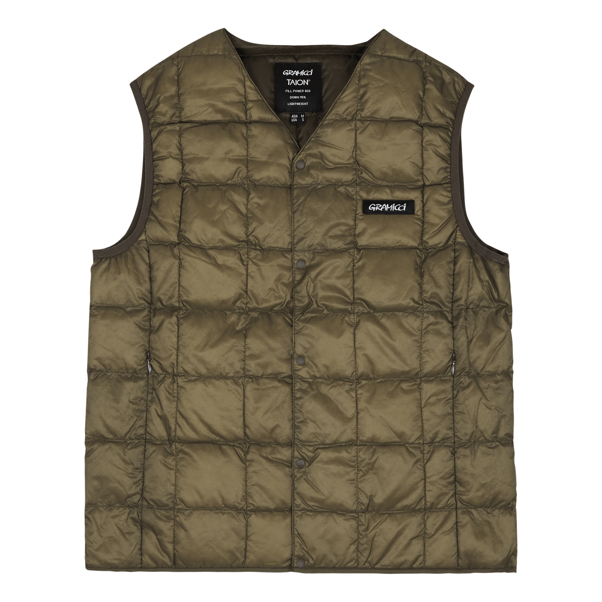 Taion/gramicci Inner Down Vest Olive