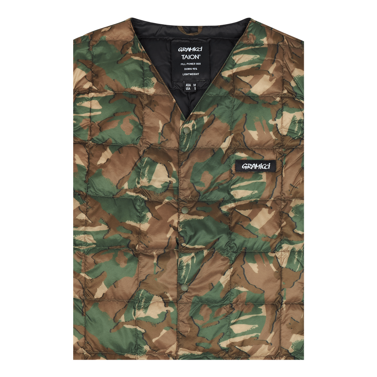 Taion/gramicci Inner Down Vest Camo