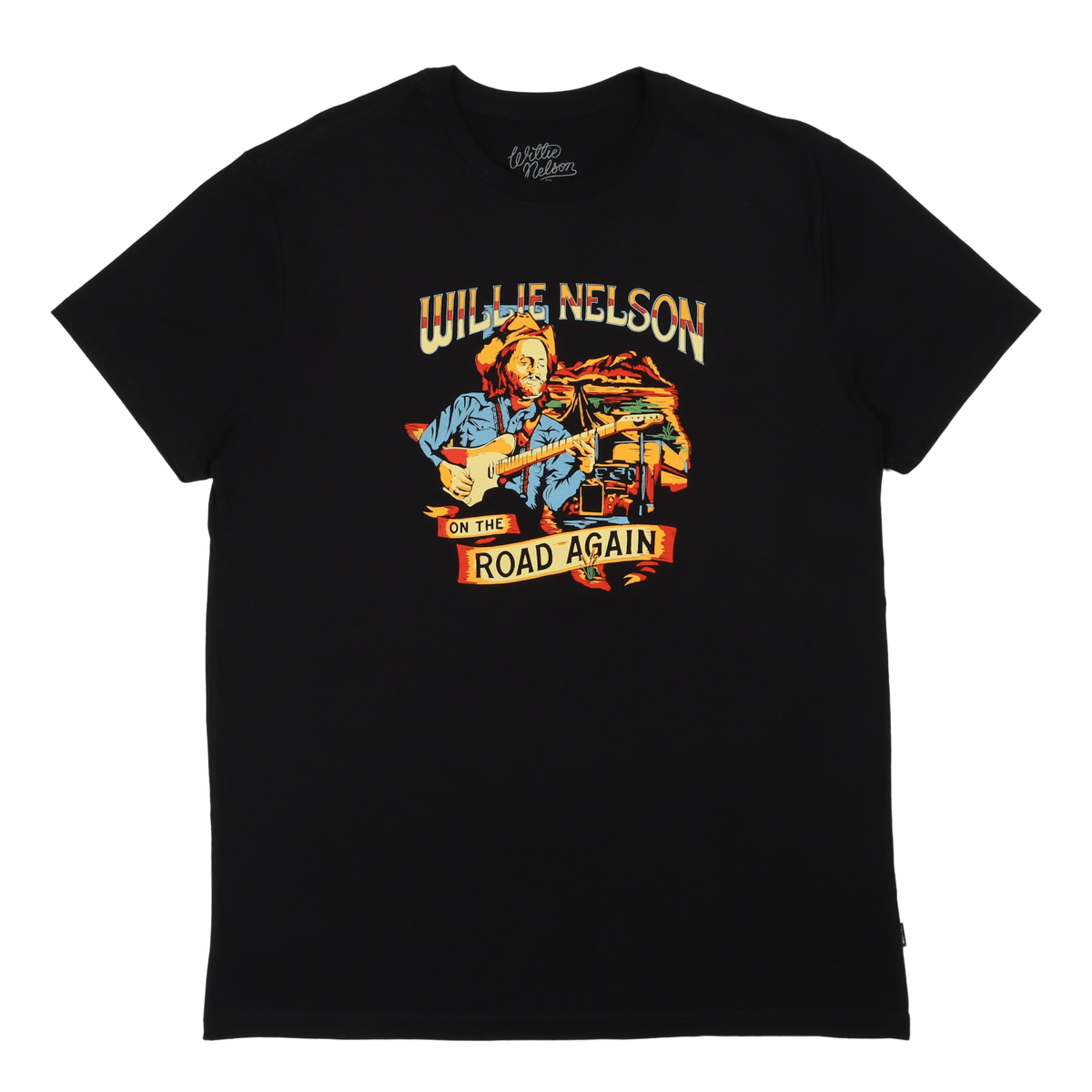 Willie Nelson Again Road S/s T Black