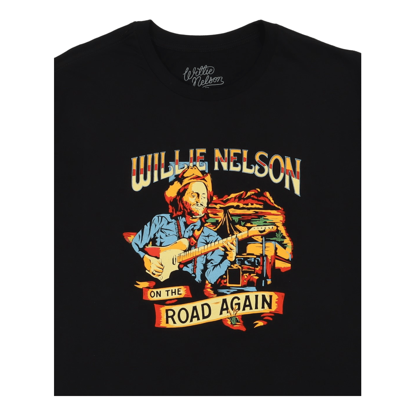 Willie Nelson Again Road S/s T Black