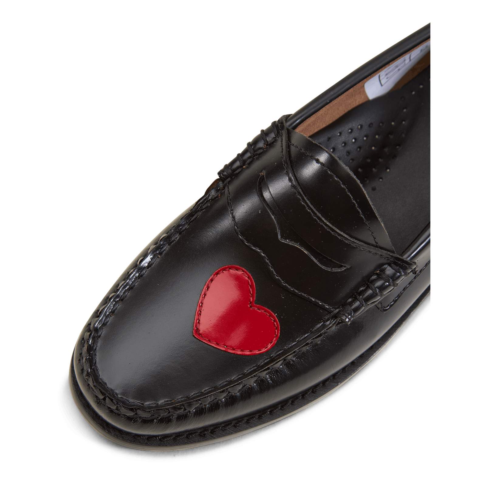 G. H. Bass Gh Weejun Wmn Penny Love Black Lthr W red Caliroots