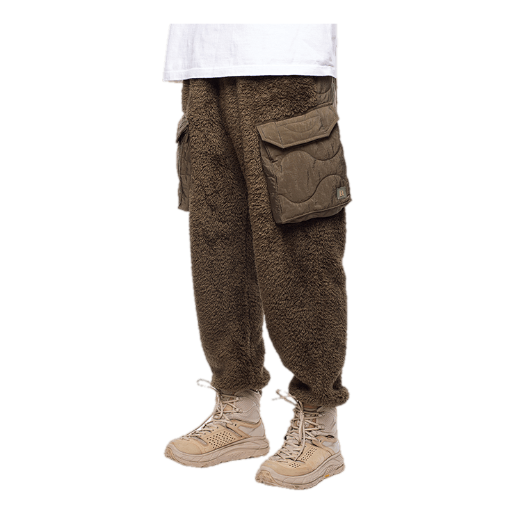 Pile Fleece Quilted Pants Olive