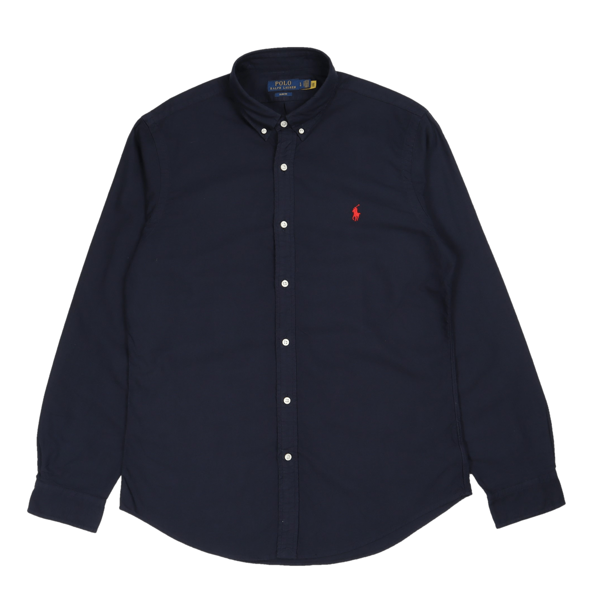 Slim Fit Garment-Dyed Oxford Shirt Navy