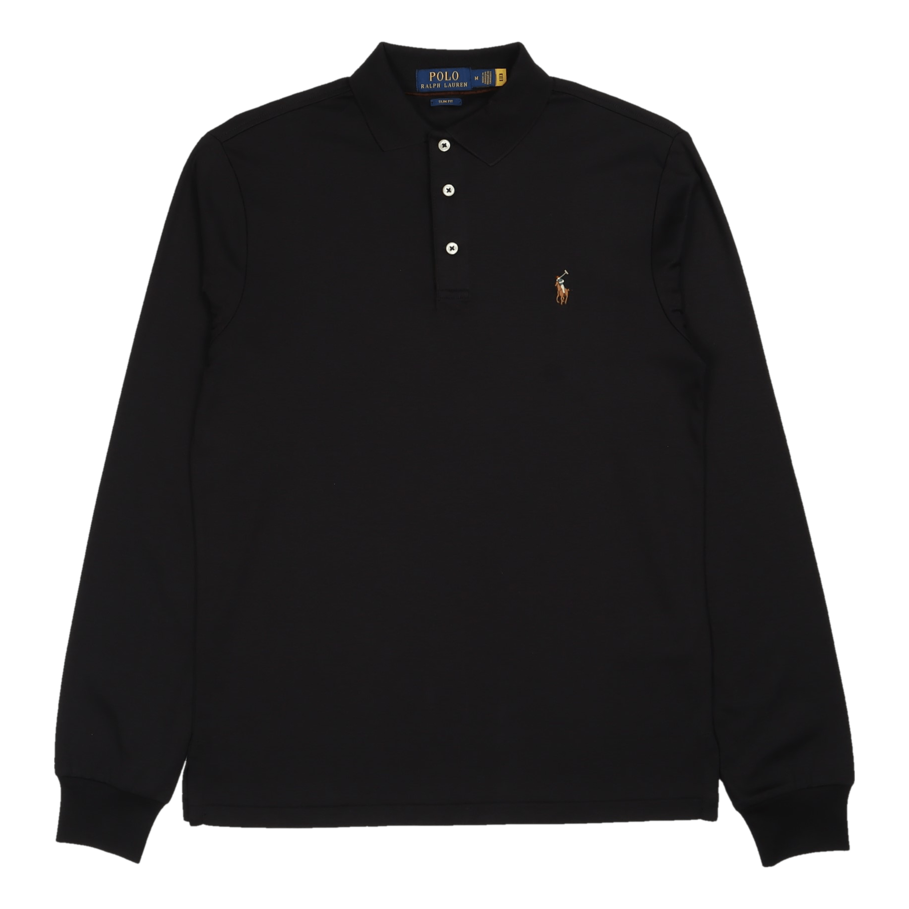 Slim Fit Soft Cotton Polo Shirt Black