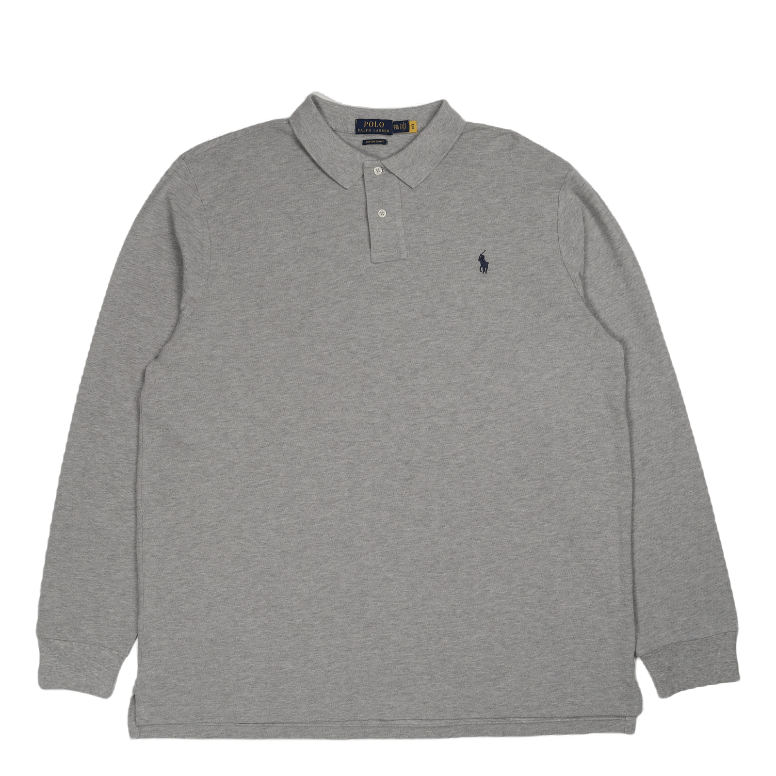 Custom Slim Fit Mesh Polo Shirt Grå