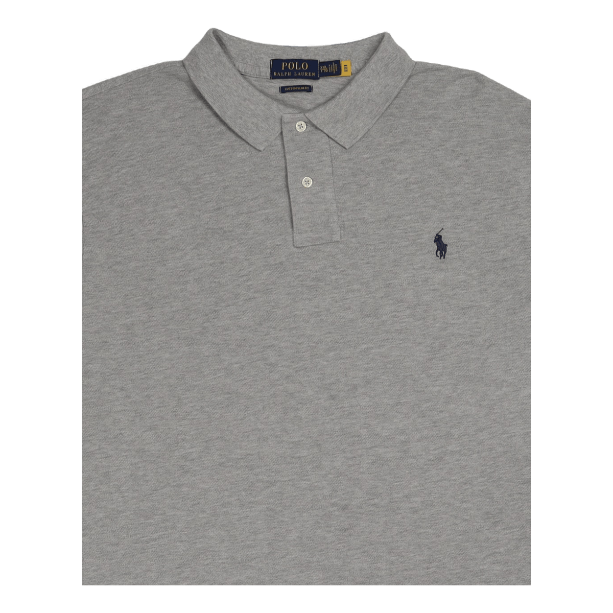 Custom Slim Fit Mesh Polo Shirt Grå