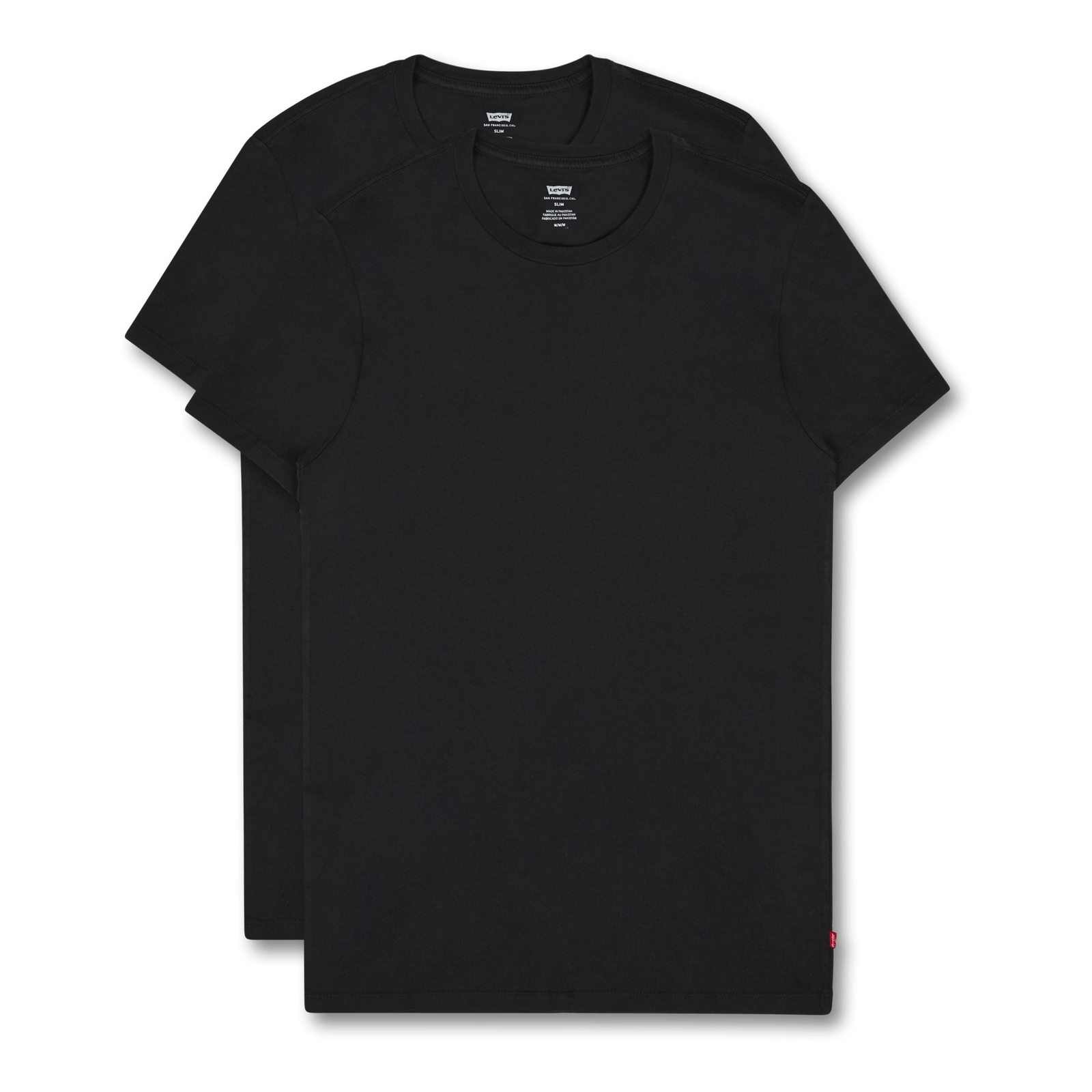 Slim 2pk Crewneck 1 Two-pack Tee Black + Black