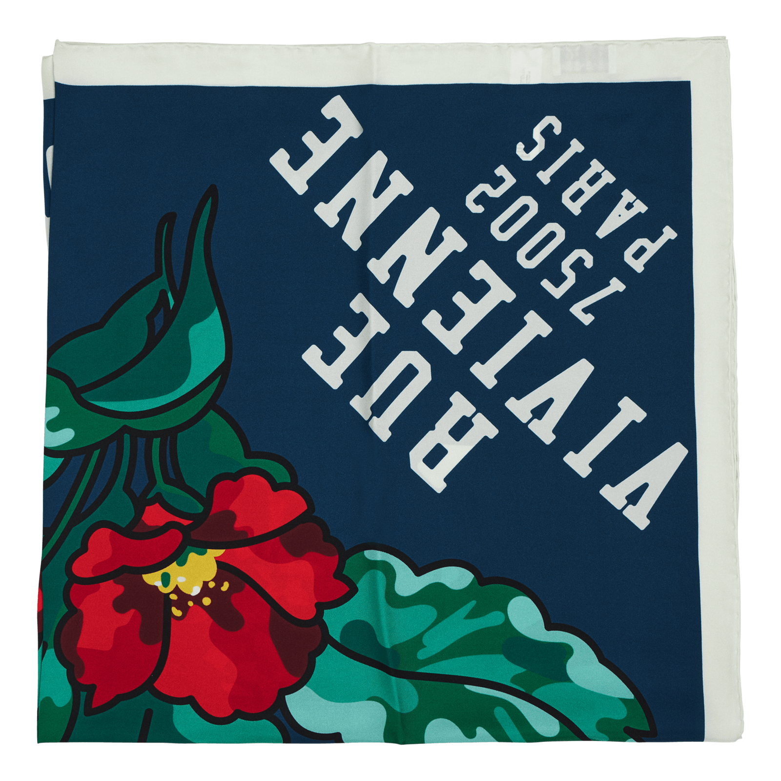 Square Hawaian Flower Duck Blue