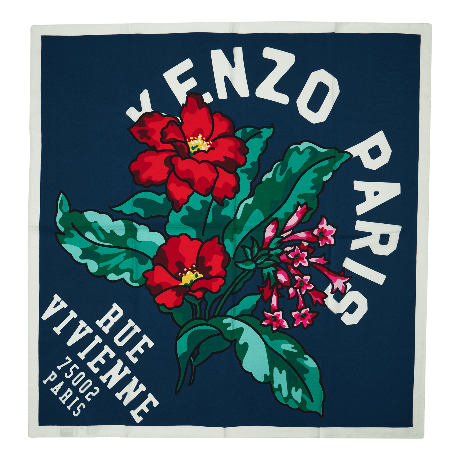 Square Hawaian Flower Duck Blue