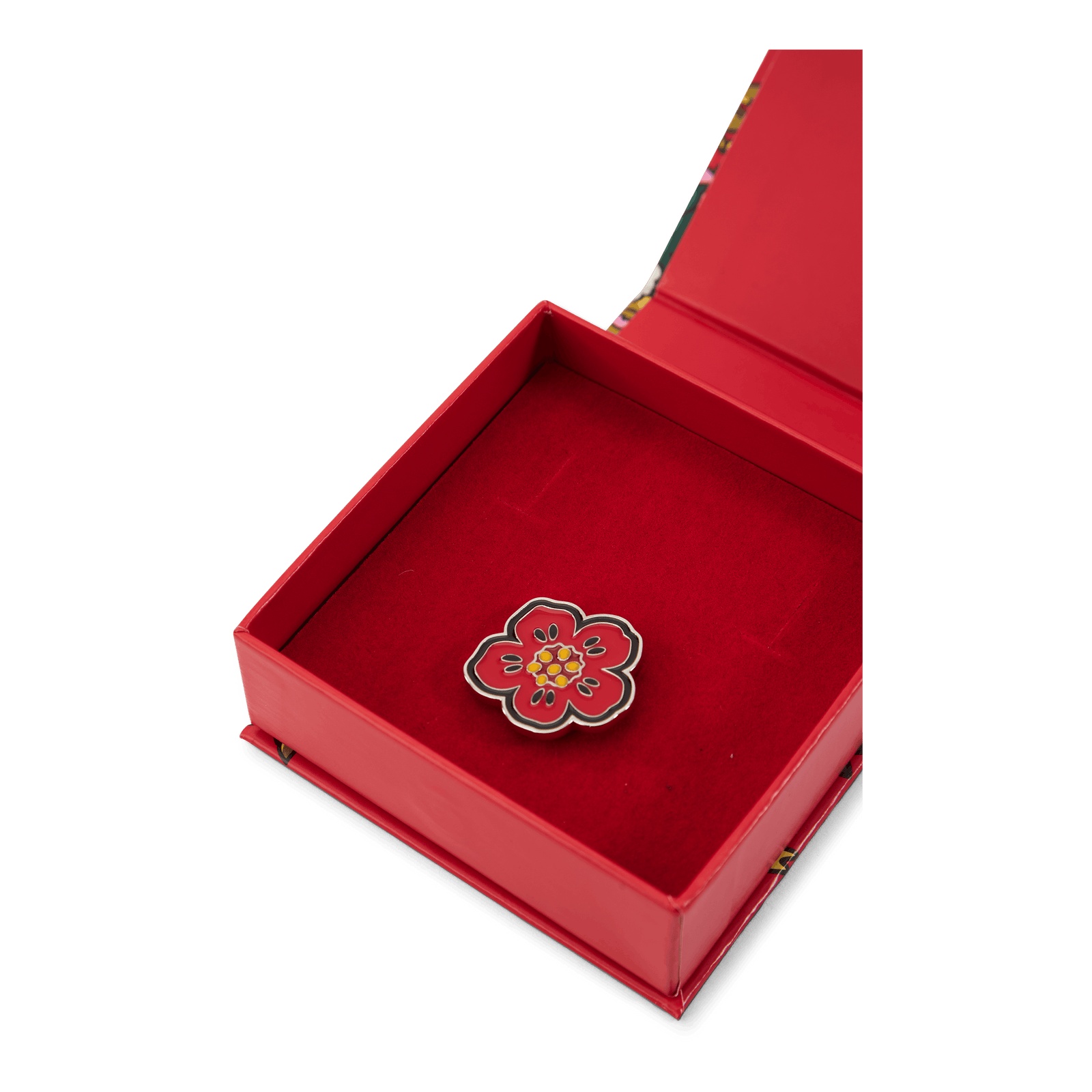 Ring Boke Flower Medium Red