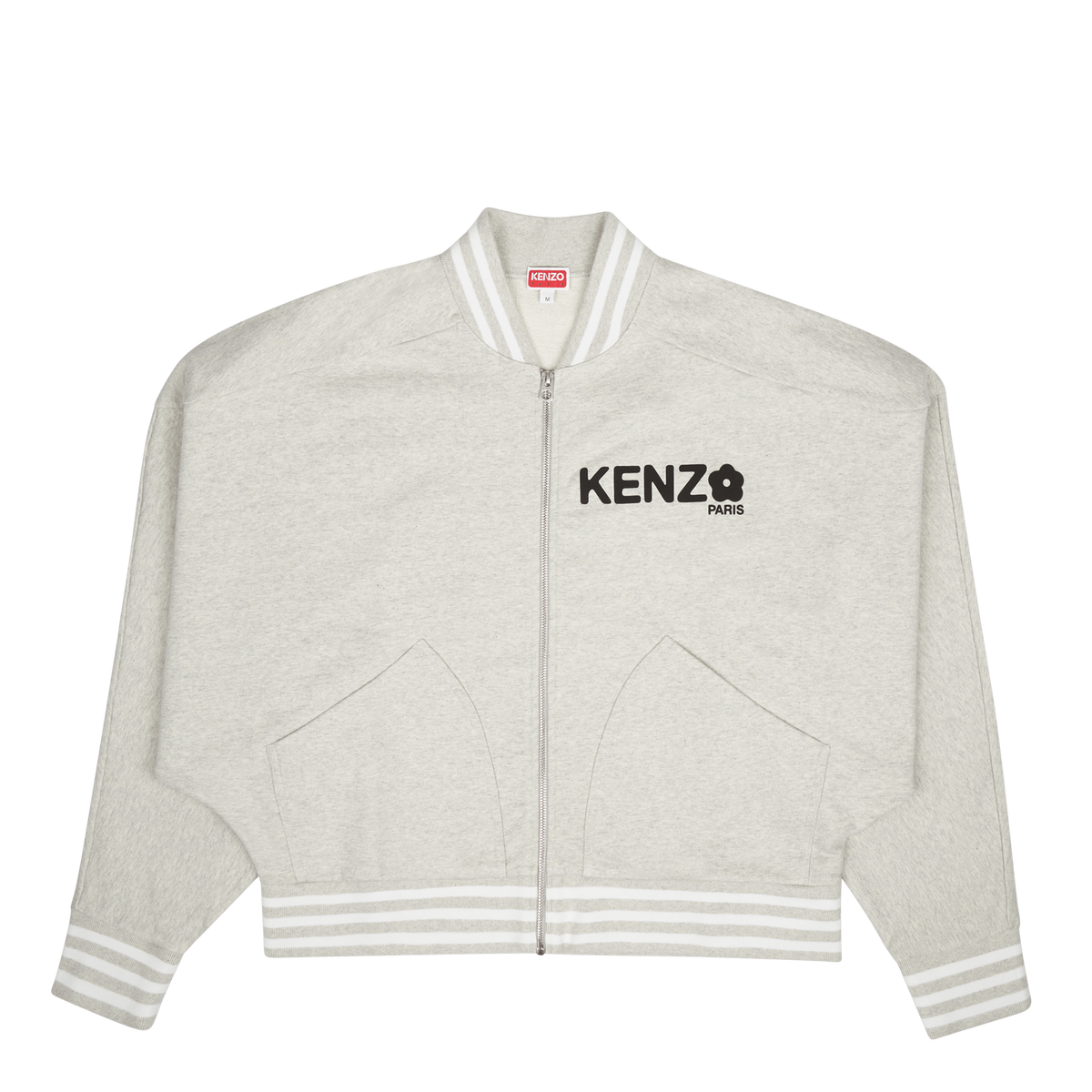 Kenzo Zip Up Sweatshirt Boke Flower Pale Grey Caliroots