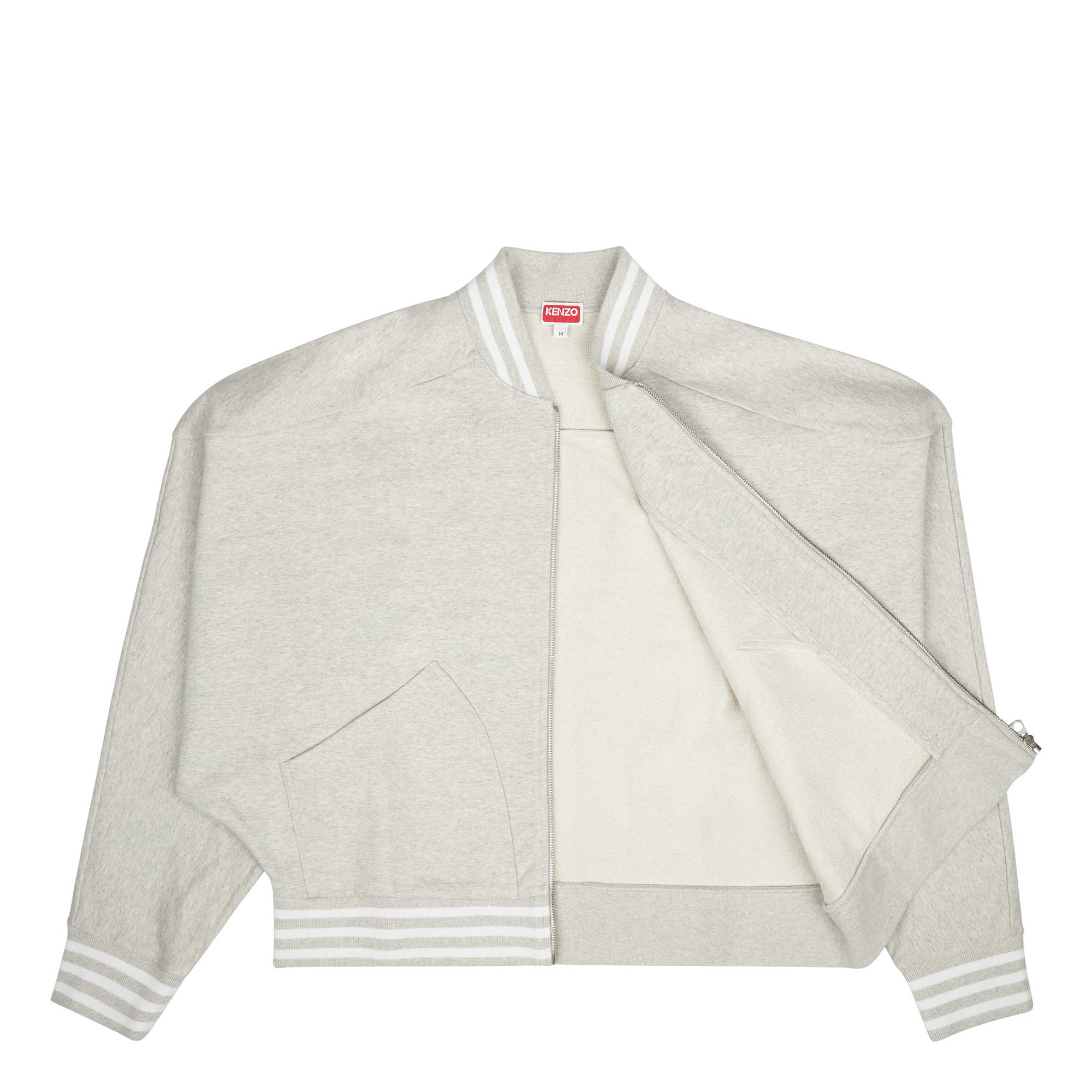 Zip Up Sweatshirt Boke Flower  Pale Grey