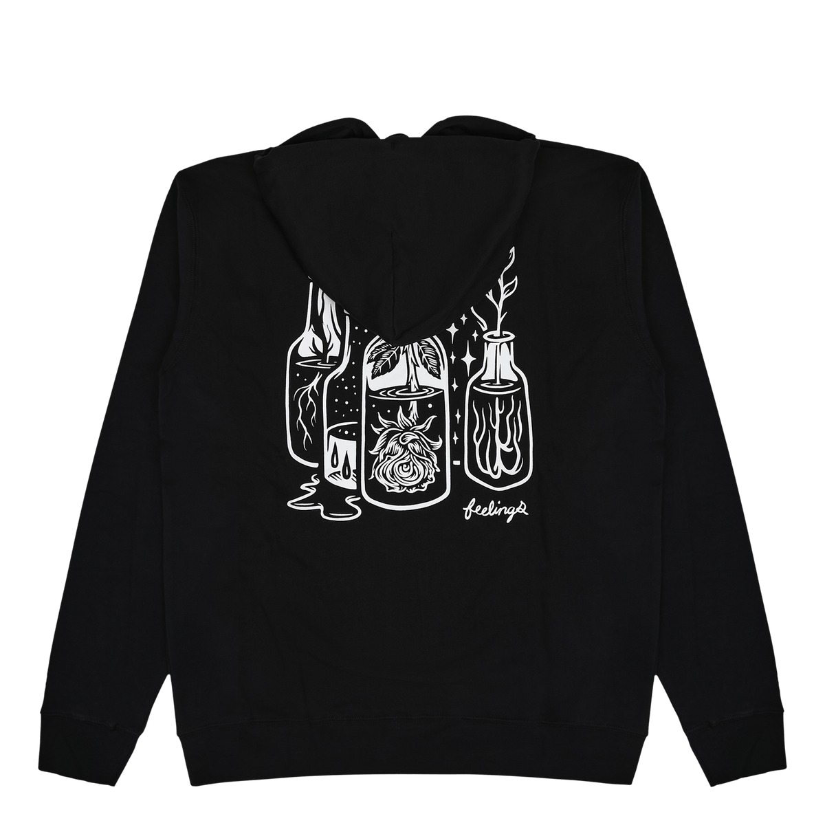Rose Hooded Sweatshirt Black