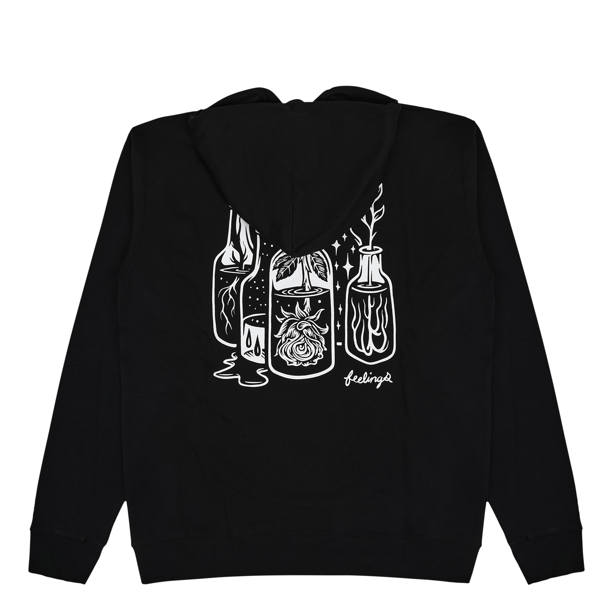 Rose Hooded Sweatshirt Black