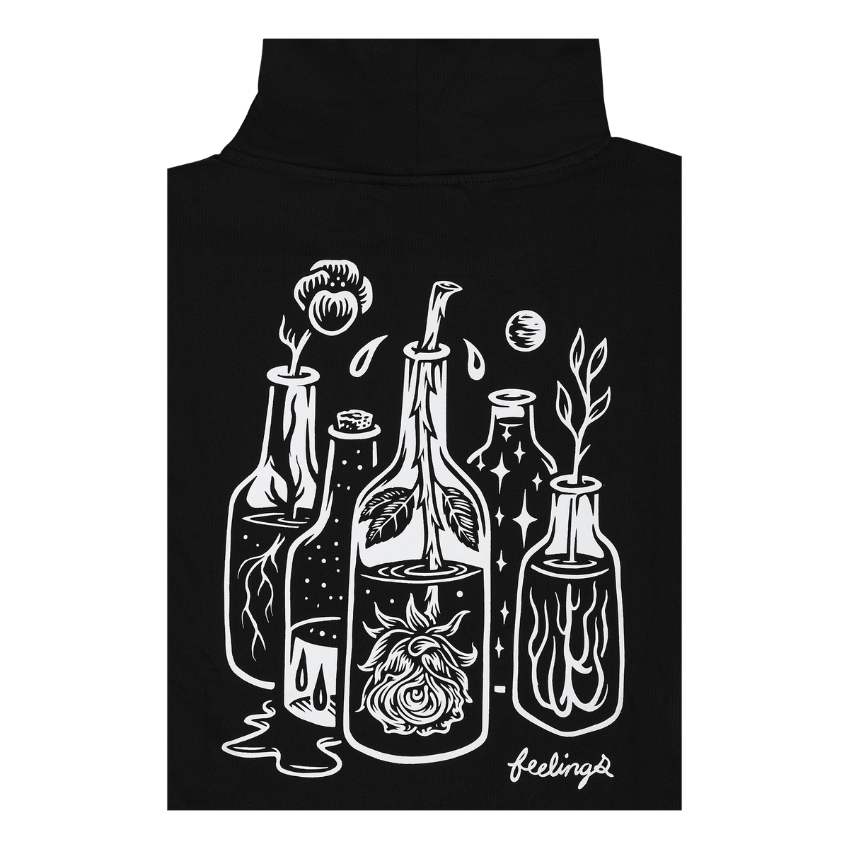 Rose Hooded Sweatshirt Black