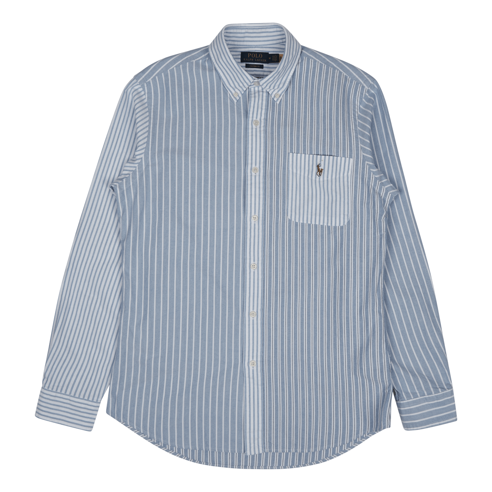 Custom Fit Striped Oxford Fun Shirt Blue Funshirt
