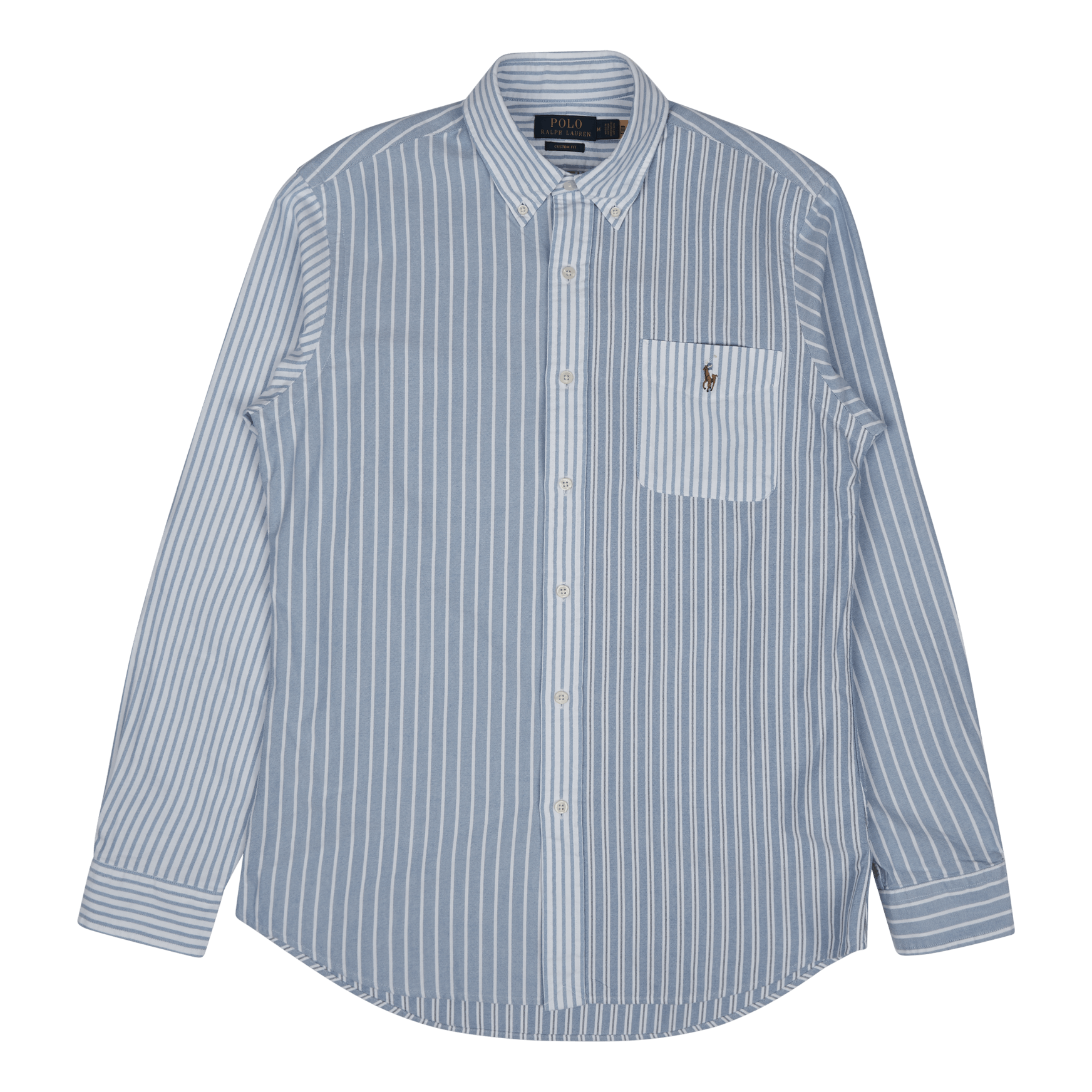 Custom Fit Striped Oxford Fun Shirt Blue Funshirt