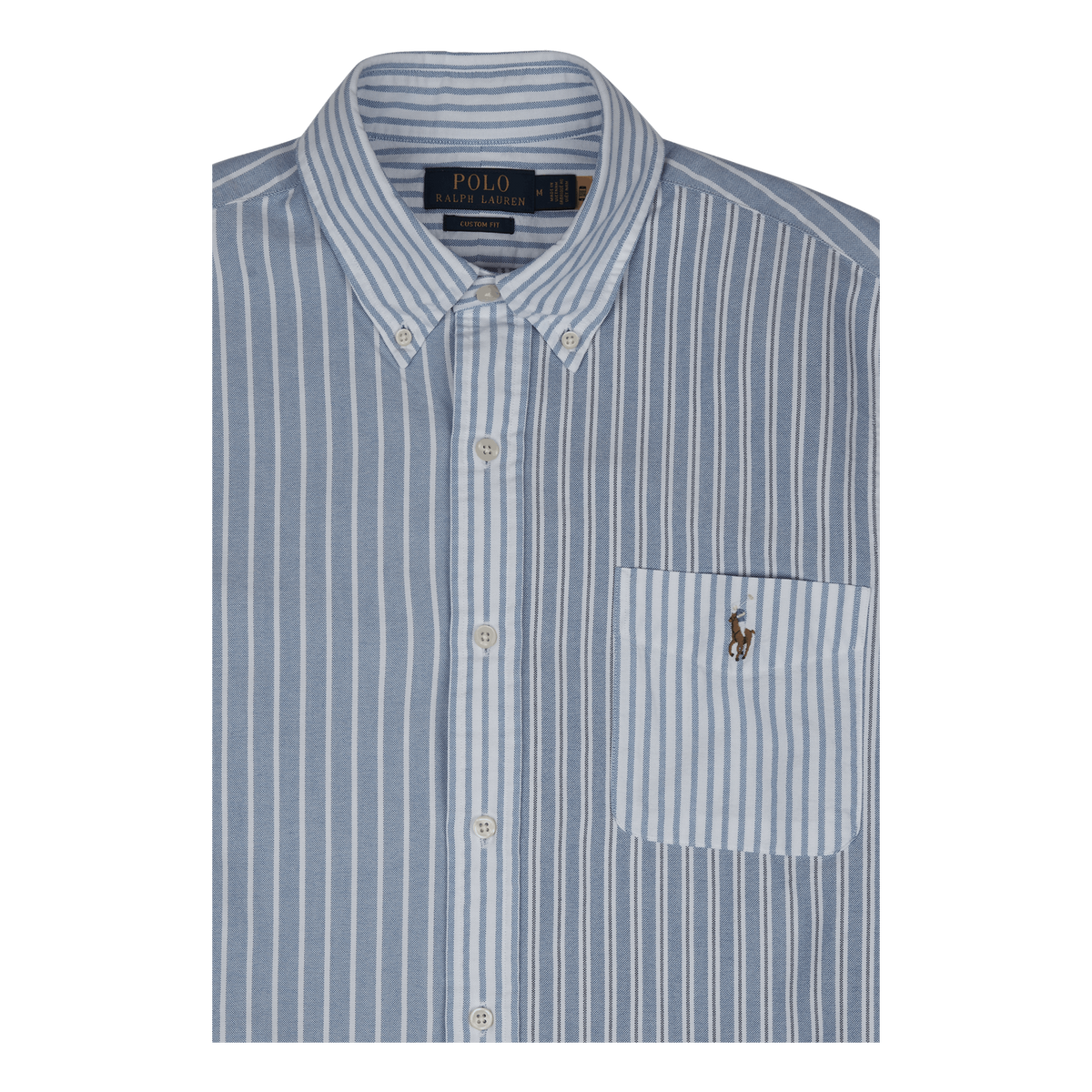 Custom Fit Striped Oxford Fun Shirt Blue Funshirt
