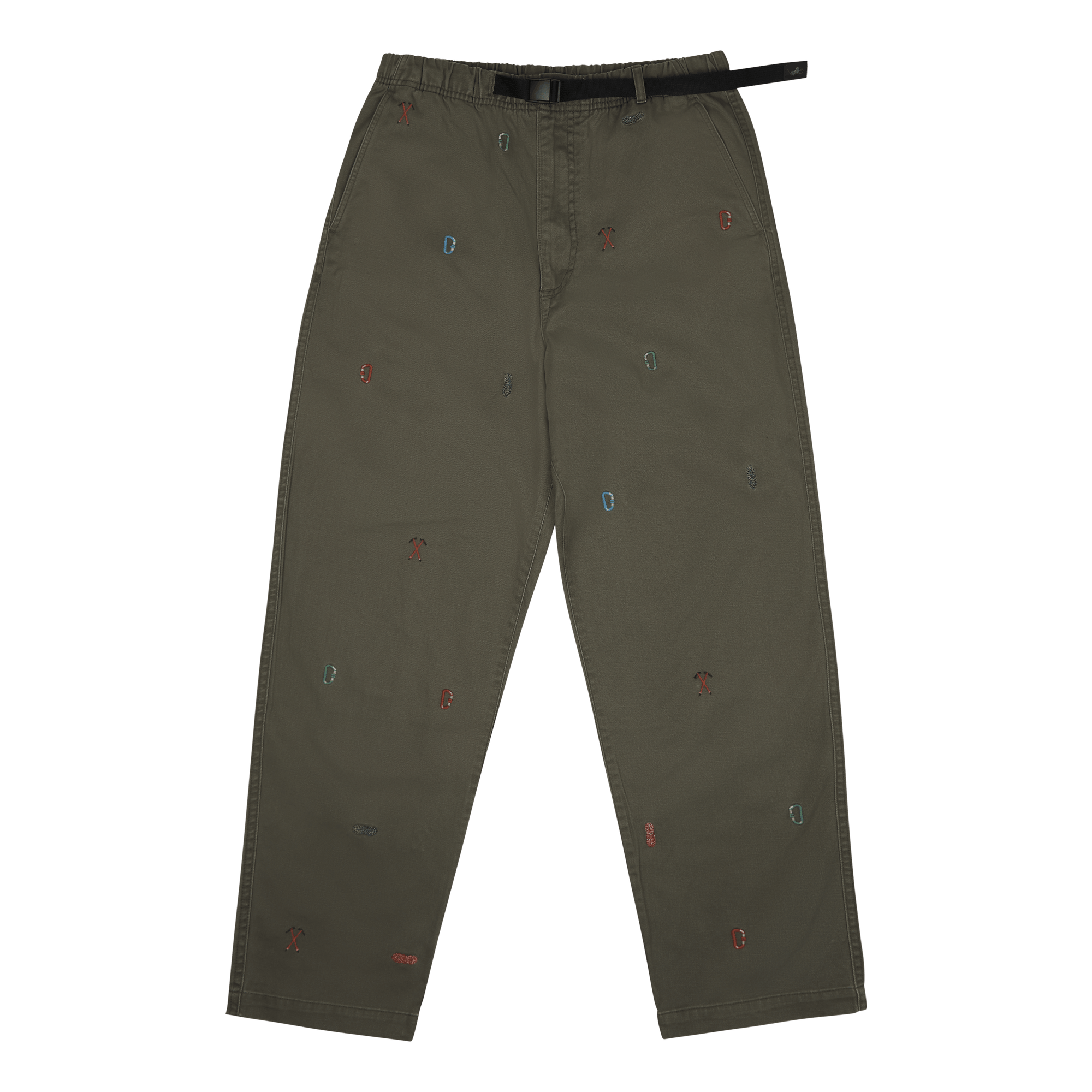 Relaxed Fit Twill Hiking-Inspired Pant Dark Sage W/ Climbing Aoe