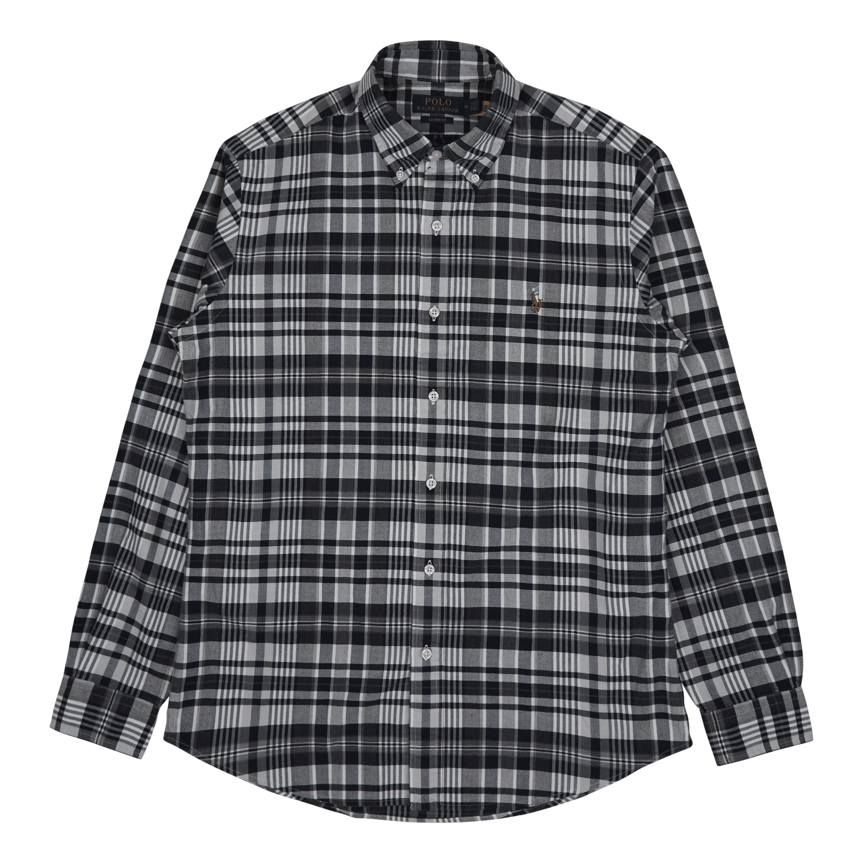Custom Fit Plaid Oxford Shirt Grey Heather / Navy Multi