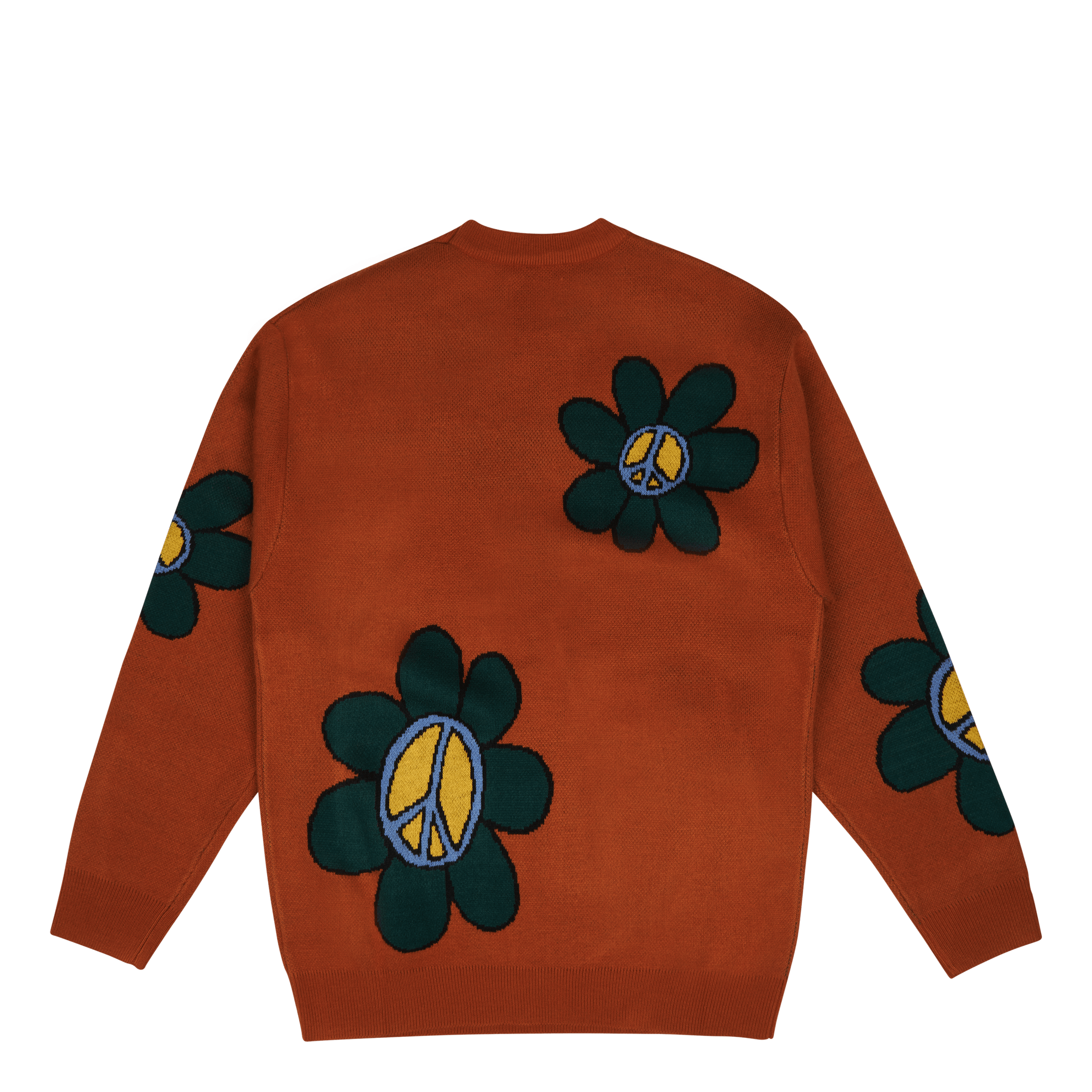 Flowers Knit Sweater Rust