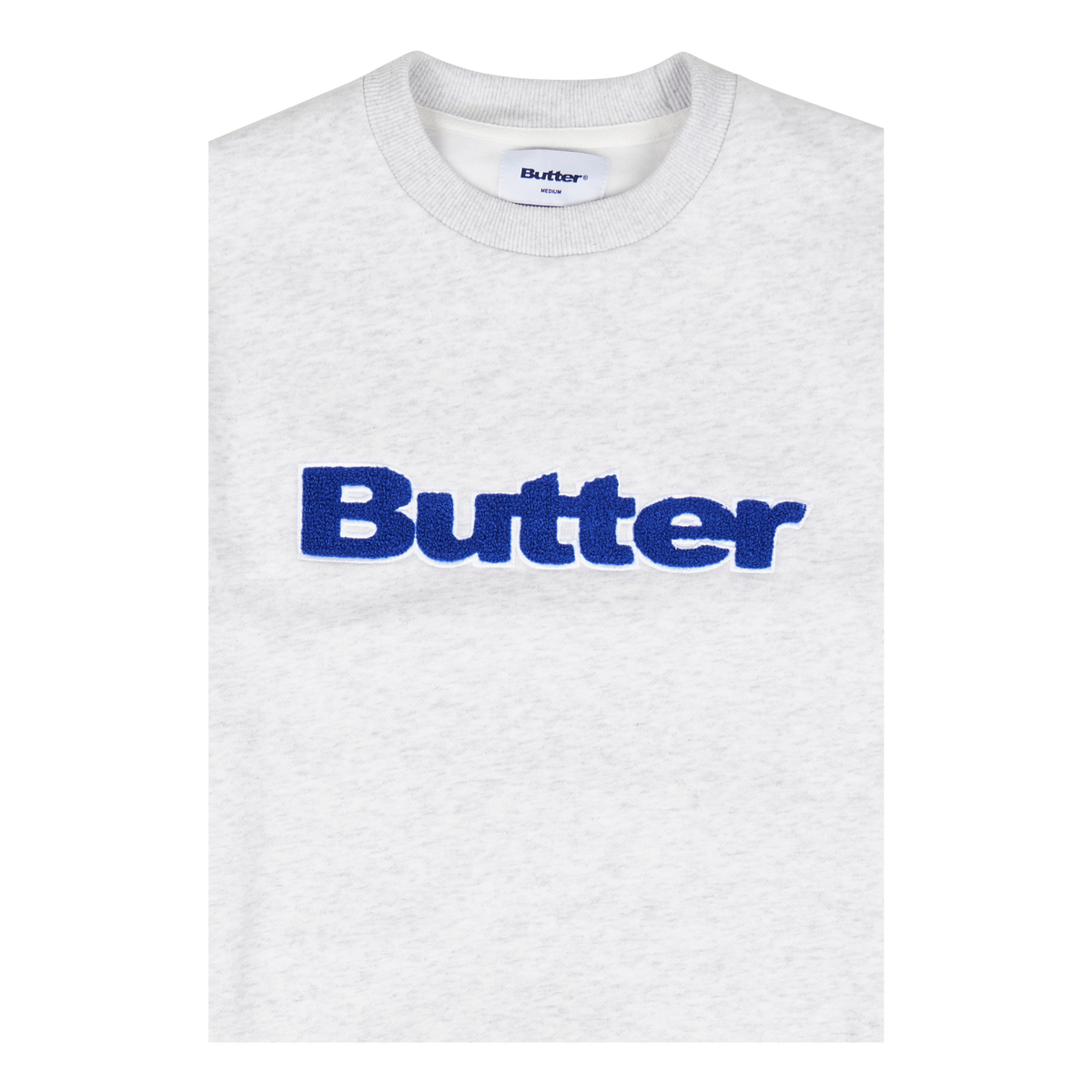 Chenille Logo Crewneck Sweatsh Ash Grey