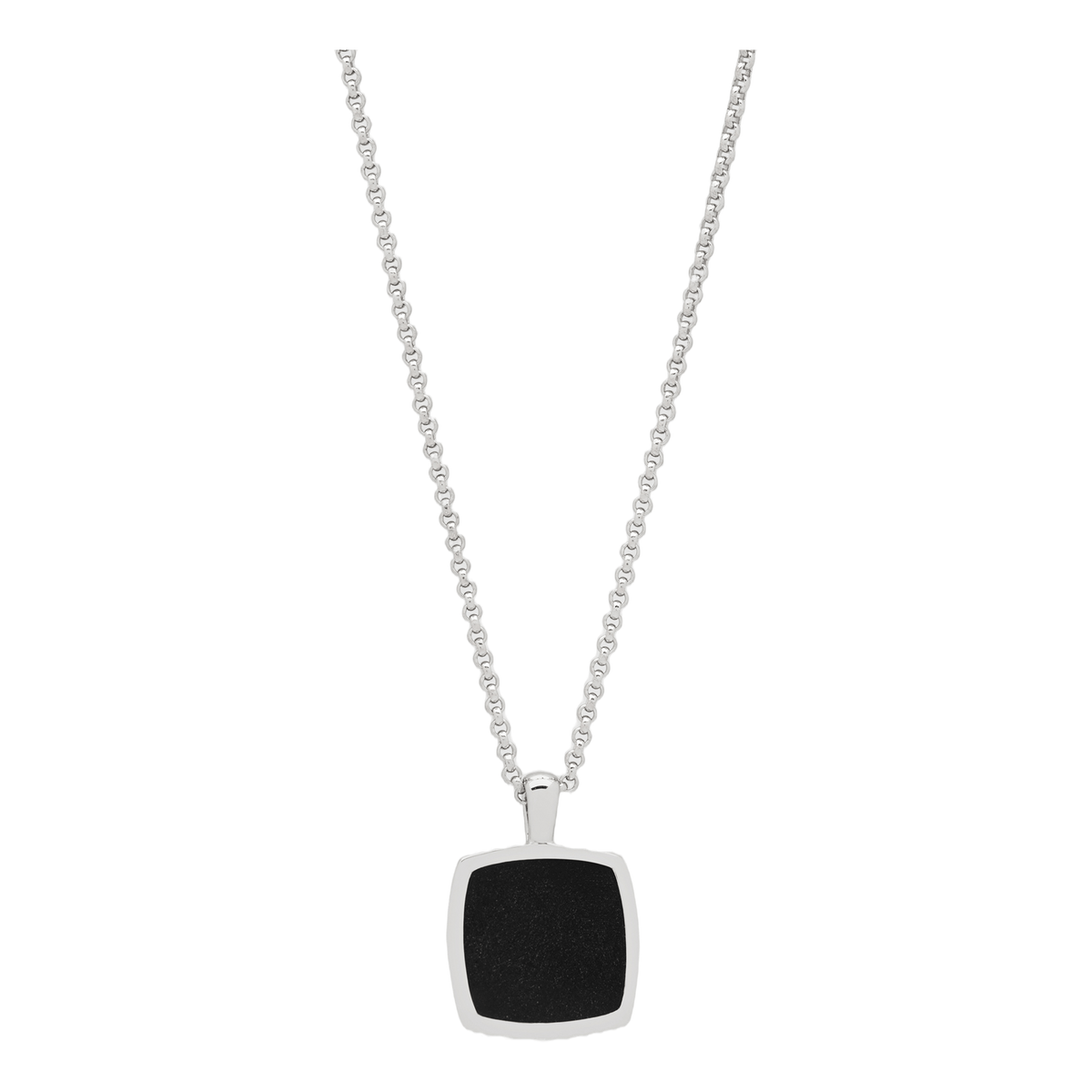 Cushion Pendant Onyx Silver