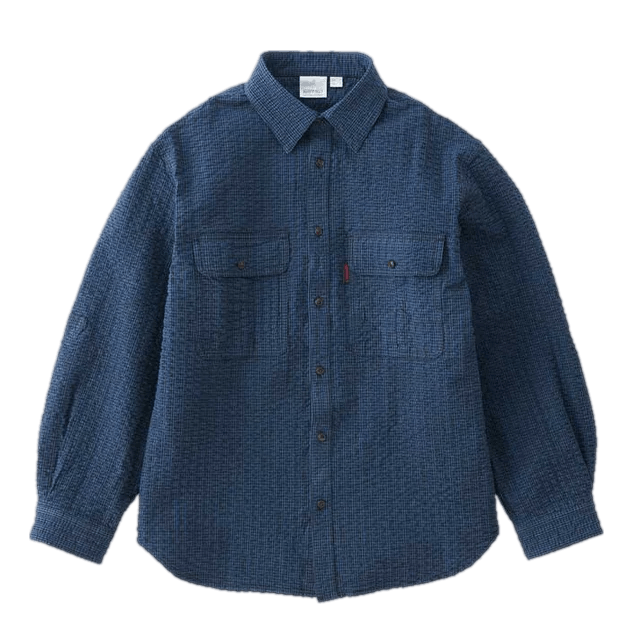 O.g. Seersucker Canyon Shirt Royal Blue Garment Dyed