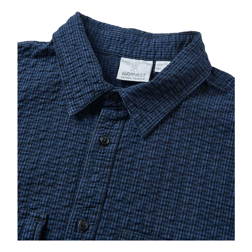O.g. Seersucker Canyon Shirt Royal Blue Garment Dyed