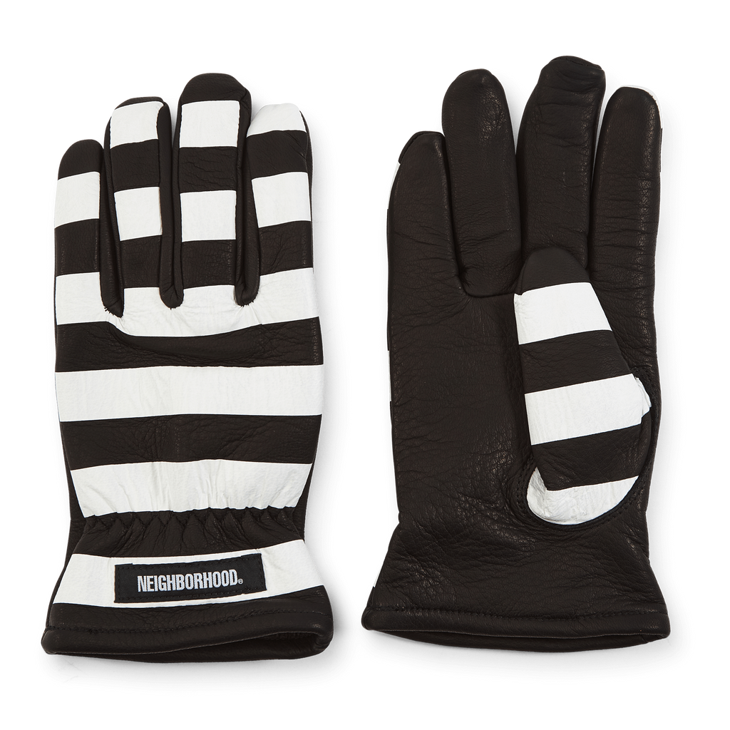 Leather Border Glove . Sl Bk