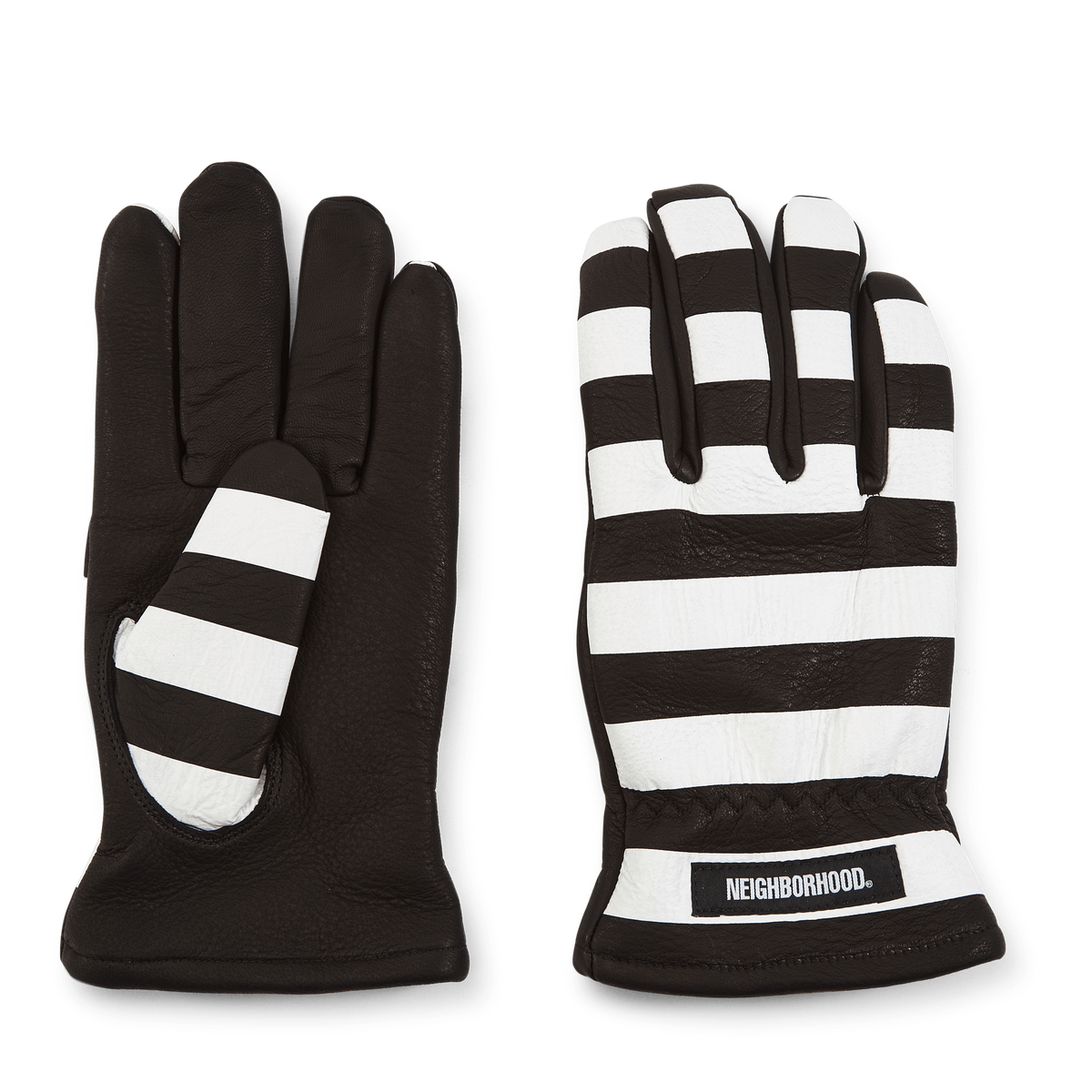 Leather Border Glove . Sl Bk