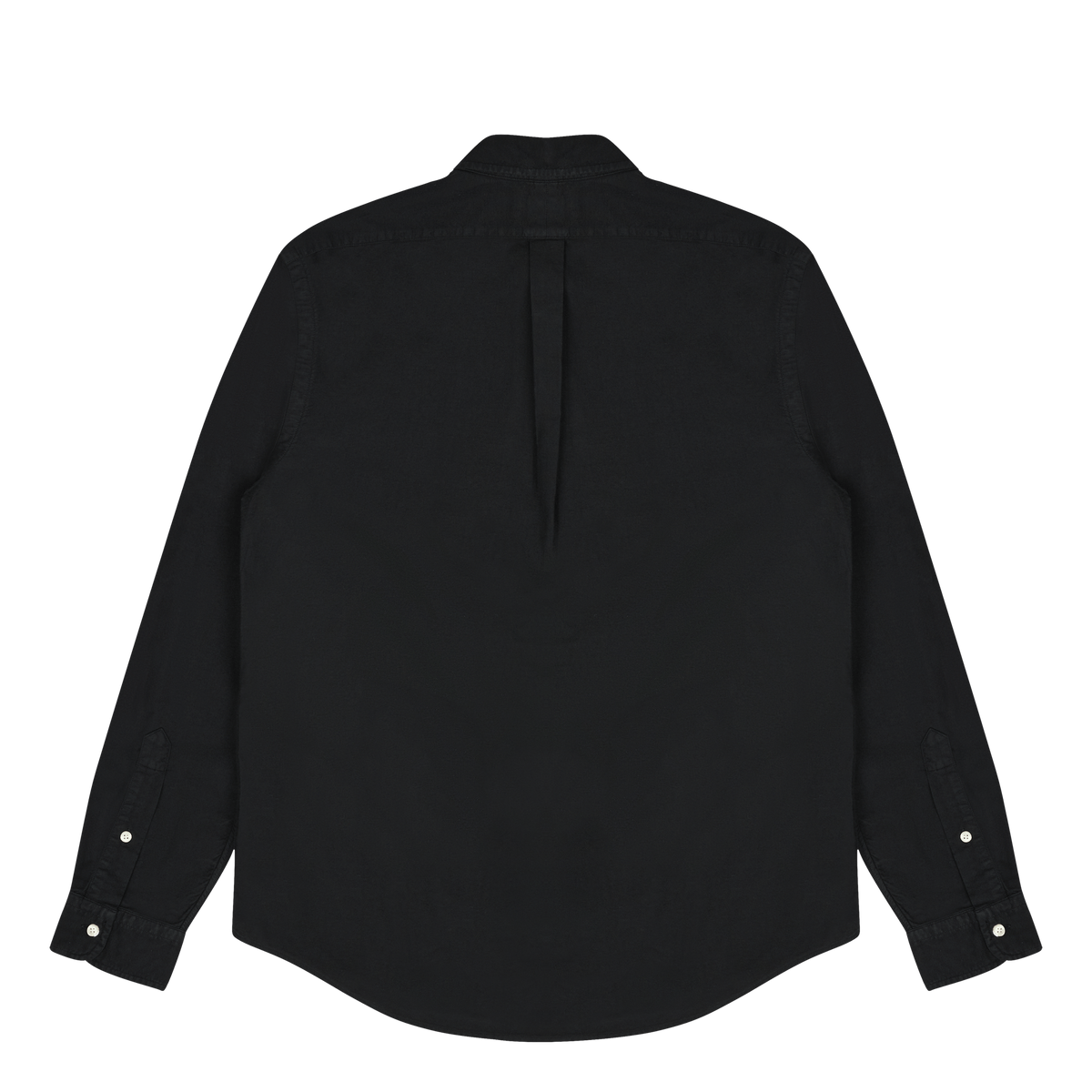 Slim Fit Garment-Dyed Oxford Shirt Polo Black